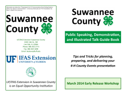 Public Speaking, Demonstration - Suwannee County Extension Office