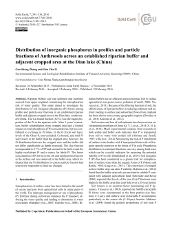 Distribution of inorganic phosphorus in profiles and