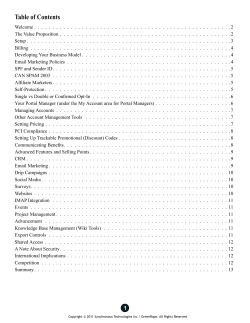 Table of Contents