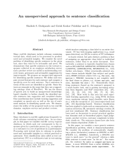 An unsupervised approach to sentence classification