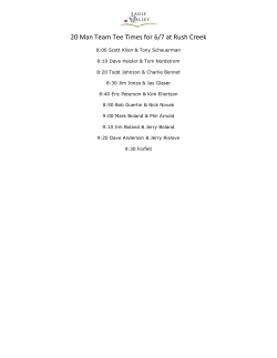 20 Man Team Tee Times for 6/7 at Rush Creek