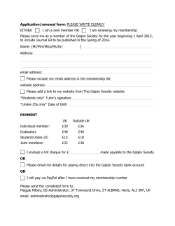 Application/renewal form: PLEASE WRITE CLEARLY EITHER I am a
