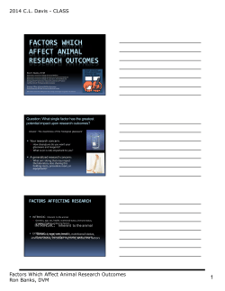 factors which affect animal research outcomes