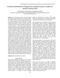 Tracing the Development of Approaches of Needs Analysis in