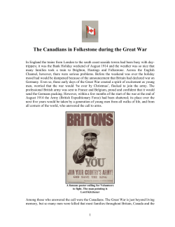 The Canadians in Folkestone during the Great War