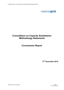 Consultation on Capacity Substitution Methodology Statements