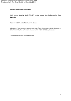 High energy density MnO4 &ndash;/MnO4 2&ndash; redox couple for alkaline