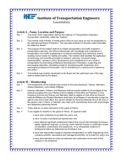 Constitution - Institute of Transportation Engineers