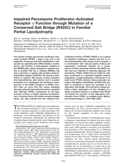 Impaired Peroxisome Proliferator-Activated Receptor Function