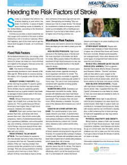 Heeding the Risk Factors of Stroke