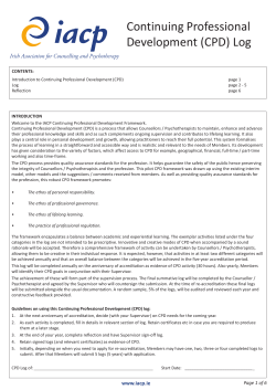 (CPD) Log - Irish Association for Counselling and Psychotherapy