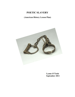 poetic slavery - BCNTeaching American History