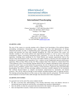 International Peacekeeping - Blackboard @ GWU