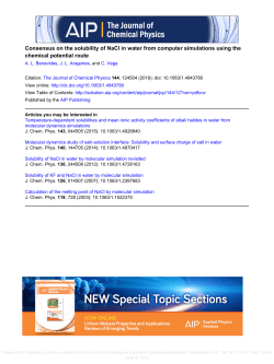 Consensus on the solubility of NaCl in water from computer