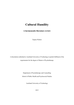 Cultural Humility - AUT Scholarly Commons