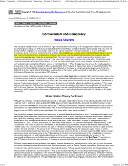 Confucianism and Democracy - U-System