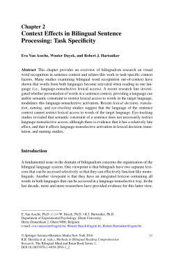 Context Effects in Bilingual Sentence Processing: Task Specificity