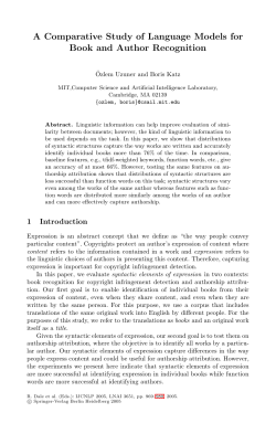 LNAI 3651 - A Comparative Study of Language Models for Book and
