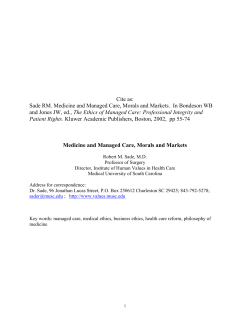 Medicine, Morals, and Managed Care