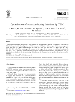 Optimisation of superconducting thin films by TEM