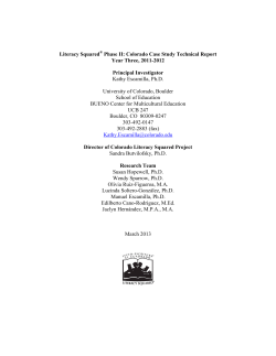 Literacy Squared&reg; Phase II: Colorado Case Study Technical Report