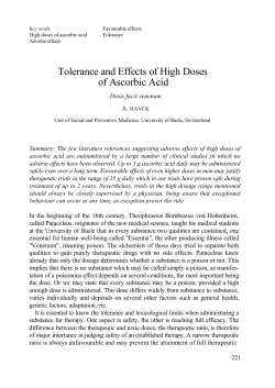 Tolerance and Effects of High Doses of Ascorbic