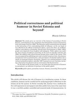 Political correctness and political humour in Soviet