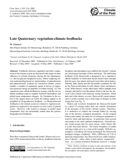 Late Quaternary vegetation-climate feedbacks