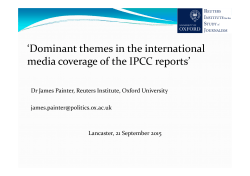 `Dominant themes in the international media coverage of the IPCC
