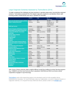 25 of the largest outgrower programs