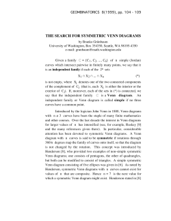 the search for symmetric venn diagrams