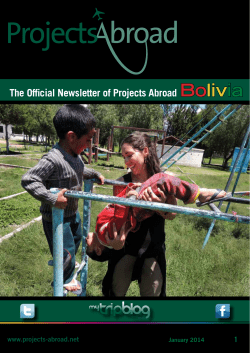 The Official Newsletter of Projects Abroad Bolivia