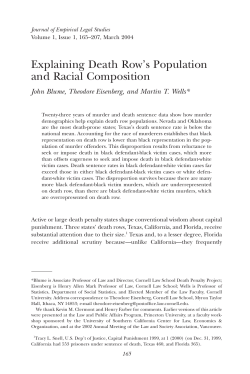 Explaining Death Row`s Population and Racial Composition