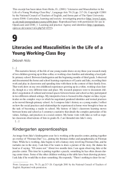 Literacies and Masculinities in the Life of a Young Working