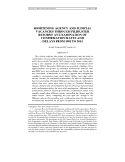 Shortening Agency and Judicial Vacancies through Filibuster Reform?