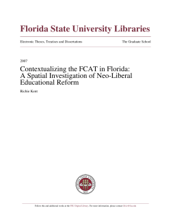 Contextualizing the FCAT in Florida: A Spatial