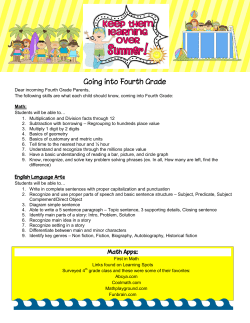Going into Fourth Grade