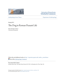 The Dog in Roman Peasant Life - ScholarlyCommons