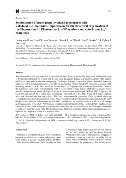 Solubilization of green plant thylakoid membranes with n-dodecyl