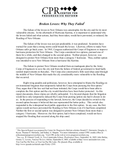 Broken Levees: Why They Failed - Center for Progressive Reform