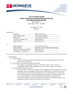 October 19, 2016 North Shore Drive Project Progress Meeting Minutes