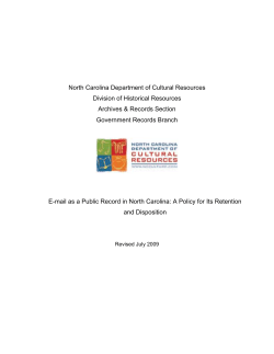 E-mail as a Public Record in North Carolina: A