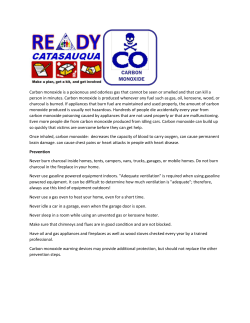 Carbon monoxide is a poisonous and odorless gas that cannot be