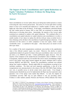 The Impact Of Stock Consolidations And Capital Reductions On