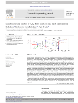 Mass transfer and kinetics of H2O2 direct synthesis in a
