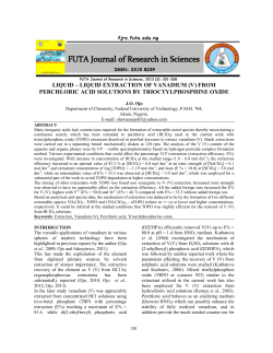 liquid &ndash; liquid extraction of vanadium (v) from