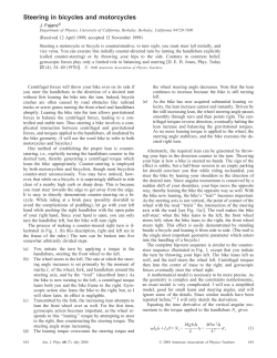 Steering in bicycles and motorcycles