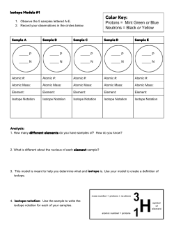 Isotope Models #1