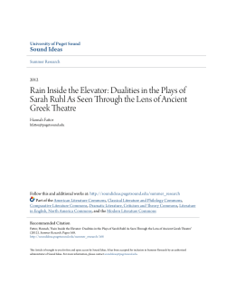 Rain Inside the Elevator: Dualities in the Plays of
