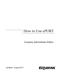 How to Use ePORT
